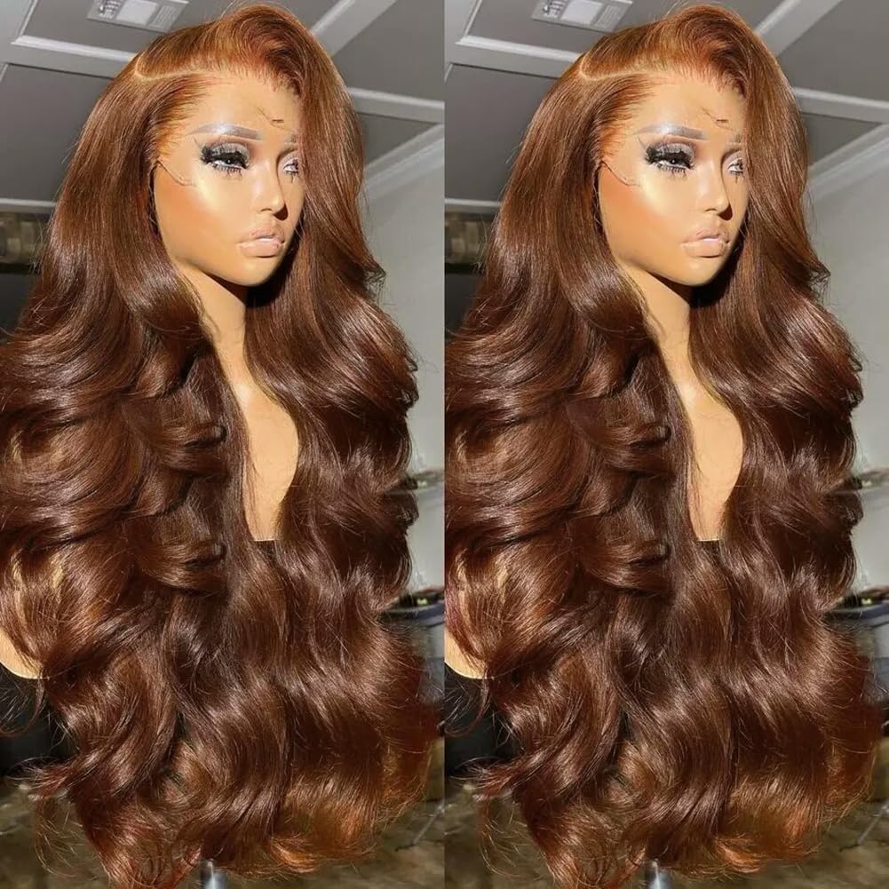 Chocolate Brown Body Wave 13x4 Lace Frontal Wig