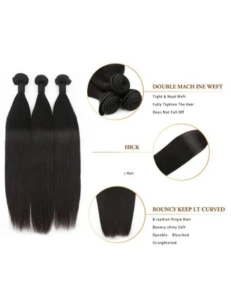 12A Straight Human Hair Brazilian Remy Extension - WIGZU