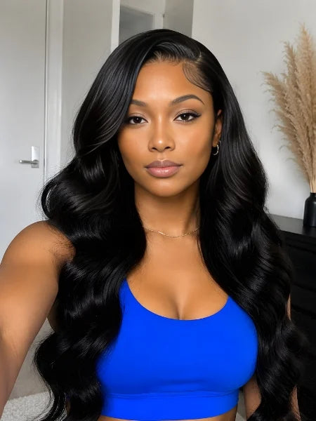 Woman Wearing 13x4 Glueless Vietnamese Raw HD Lace Wig | Wigzu