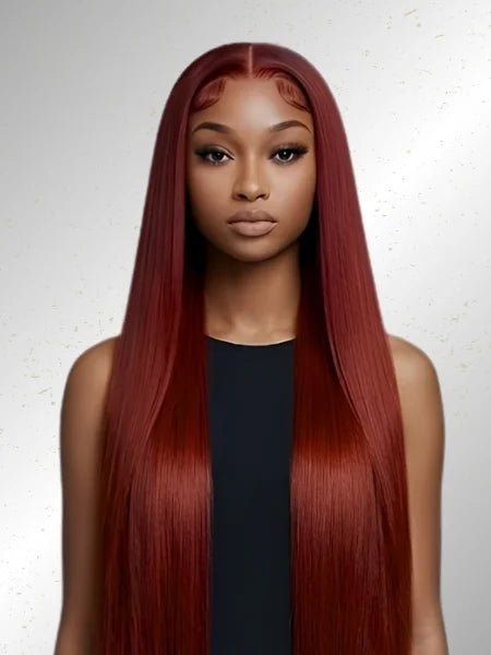 13x4 HD Lace Reddish Brown Glueless Frontal Wig - WIGZU