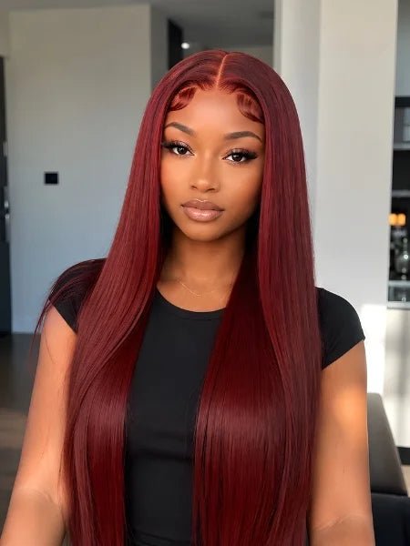 13x4 HD Lace Reddish Brown Glueless Frontal Wig - WIGZU