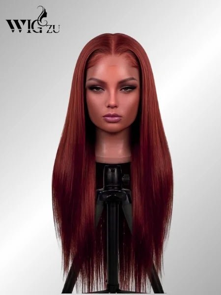13x4 HD Lace Reddish Brown Glueless Frontal Wig - WIGZU