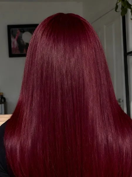 13x6 HD Lace Burgundy Kinky Straight Glueless Wig - WIGZU