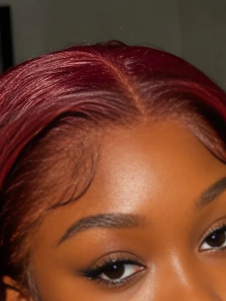 13x6 HD Lace Burgundy Kinky Straight Glueless Wig - WIGZU