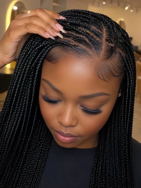 13x6 HD Lace Glueless Braided Frontal Wig - WIGZU
