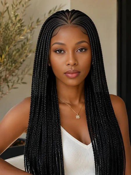 13x6 HD Lace Glueless Braided Frontal Wig - WIGZU