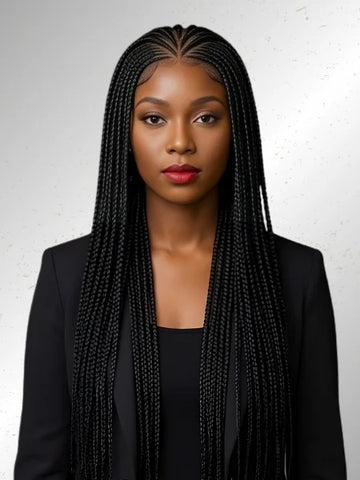 13x6 HD Lace Glueless Braided Frontal Wig