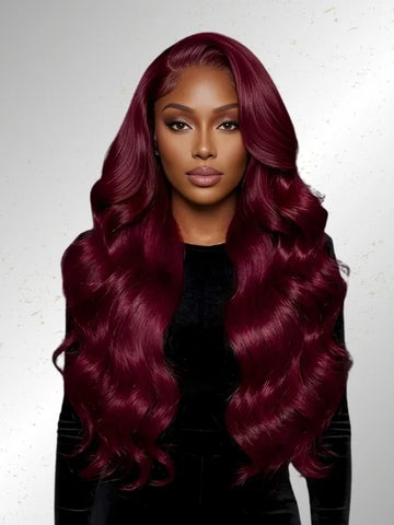 13x6 HD Lace Burgundy 99J Glueless Frontal Wig