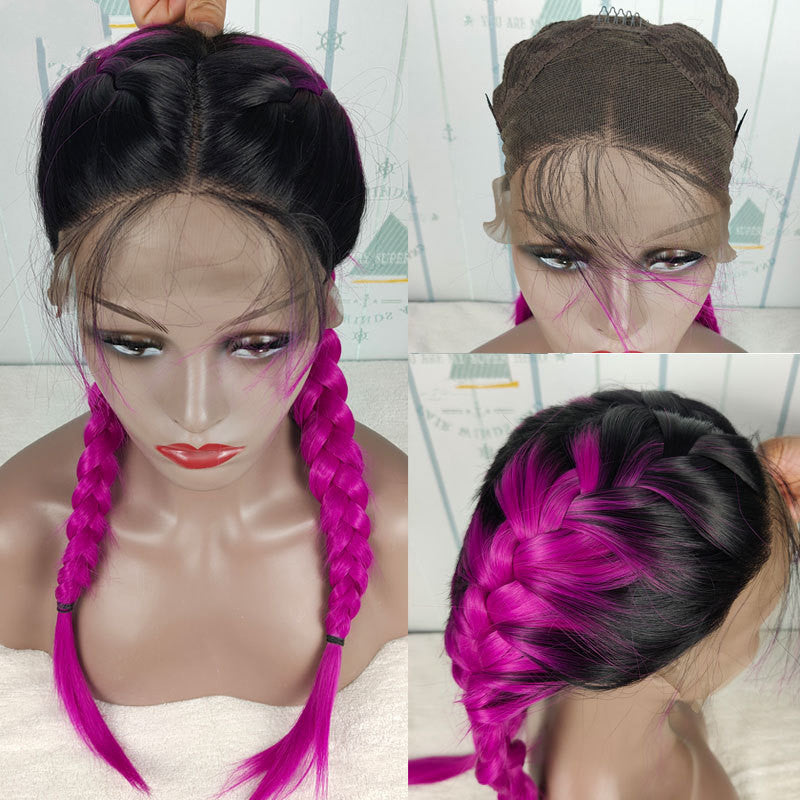 13x6 HD Lace Glueless Braided Frontal Wig