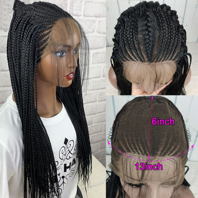 13x6 HD Lace Glueless Braided Frontal Wig