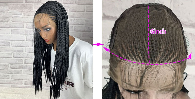 13x6 HD Lace Glueless Braided Frontal Wig