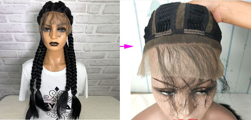 13x6 HD Lace Glueless Braided Frontal Wig