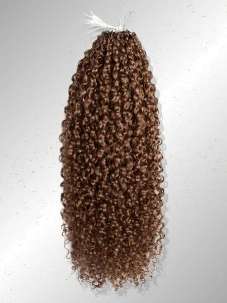 Chocolate Brown Spiral Curly Crochet Invisible Knotless, Braiding