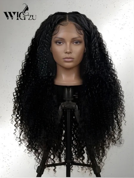 200% Density Curly HD Lace Front Human Hair Wig - WIGZU