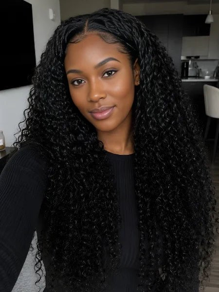 200% Density Curly HD Lace Front Human Hair Wig - WIGZU