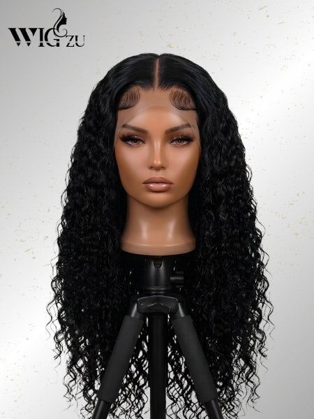 210% Density V-Part Curly Human Hair Glueless Wig - WIGZU