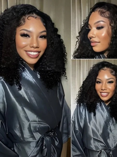 Curly Short Bob 13x4 HD Lace Frontal Wig 180% Density