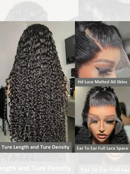 13x4 HD Lace 300% Density Glueless Deep Wave Wig