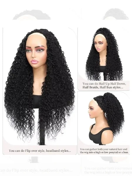 3-in-1 Flip Half Wig Glueless Human Hair 180% Density