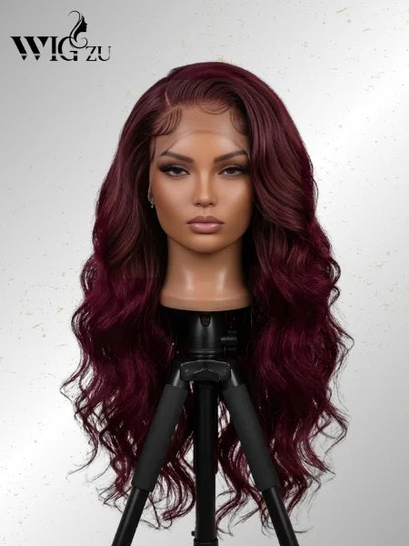 99J Burgundy Body Wave HD Lace Frontal Wig 220% Density
