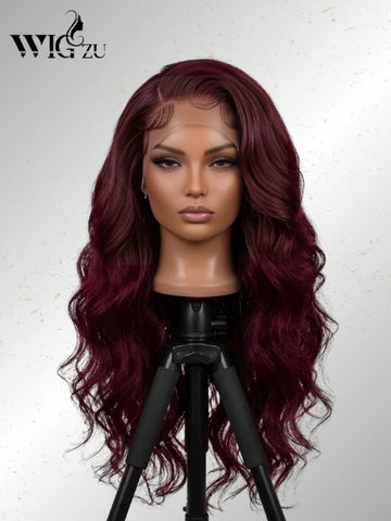 99J Burgundy Body Wave HD Lace Frontal Wig 220% Density