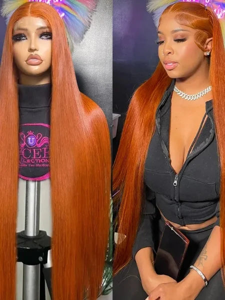HD Lace Ginger Orange Frontal Wig 180% Density