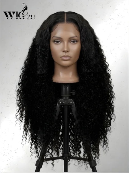 30"-40" Curly HD Lace Front Deep Wave Wig - WIGZU