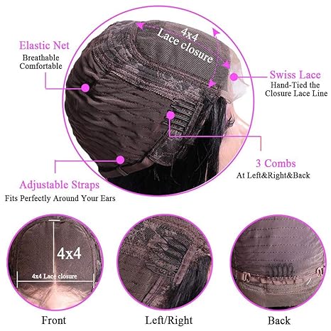 Water Wave 4x4 Lace Closure Wig 150% Density