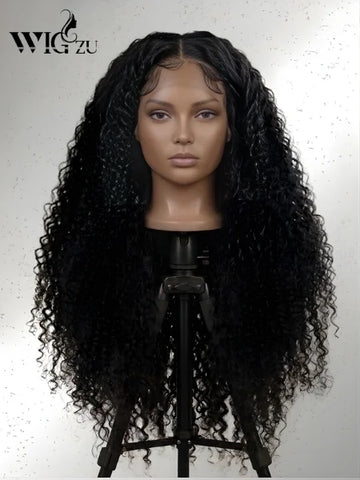 200% Density Curly HD Lace Wig on Mannequin - Wigzu Human Hair Wig