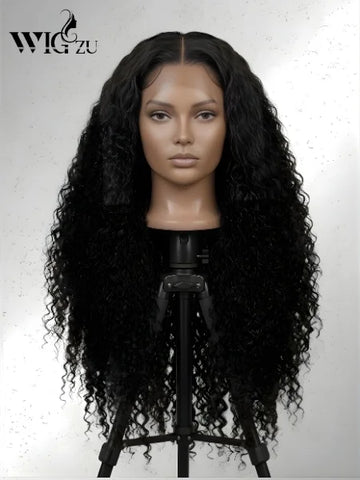 30"-40" Curly HD Lace Front Deep Wave Wig