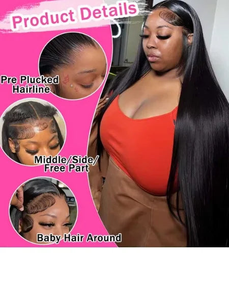 Straight Human Hair 13x6 Lace Wig 250% Density