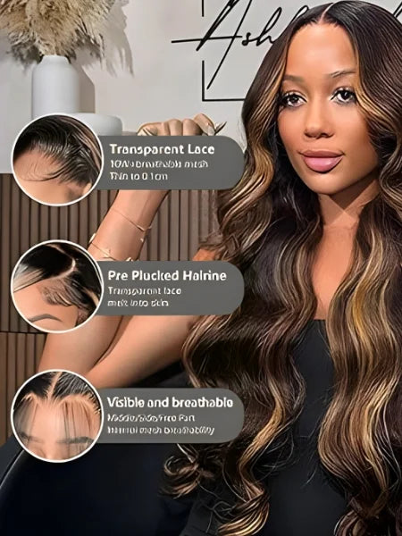 13x4 HD Lace Ombre Body Wave Glueless Wig