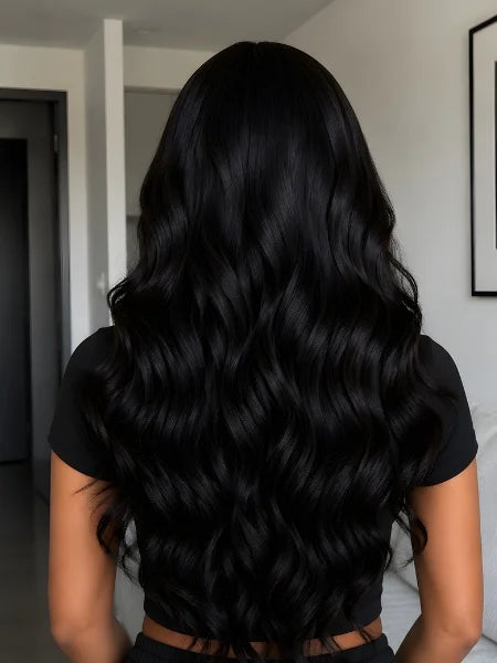 Back View of 200% Density Body Wave 4x7 Glueless HD Lace Wig | Wigzu