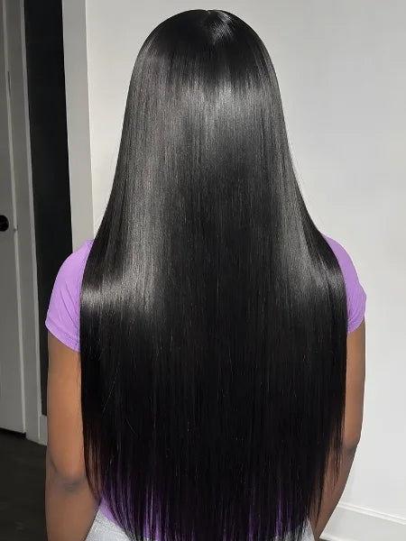 Back View of Bone Straight HD Lace Frontal Wig 200% Density | Wigzu