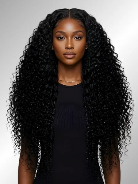 13x4 HD Lace Jerry Curly Frontal Wig - Front View | Wigzu