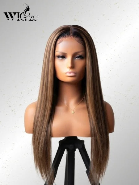 4/27 Highlight Straight 13x6 HD Lace Front Wig 200% Density