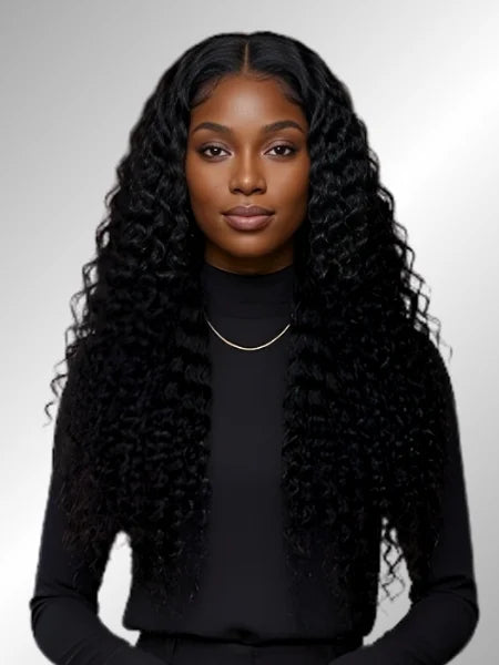 42 Inch HD Lace Frontal Deep Wave Dyeable Wig - Front View | Wigzu