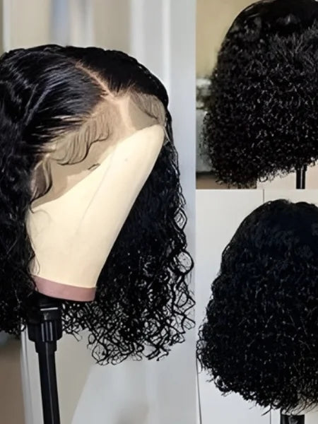 Curly Short Bob 13x4 HD Lace Frontal Wig 180% Density