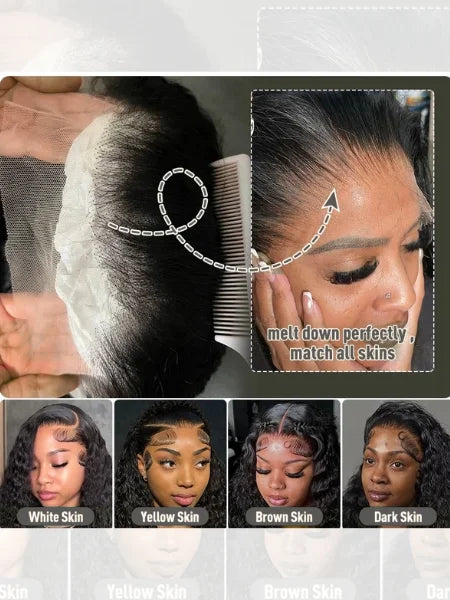 30"-40" Curly HD Lace Front Deep Wave Wig