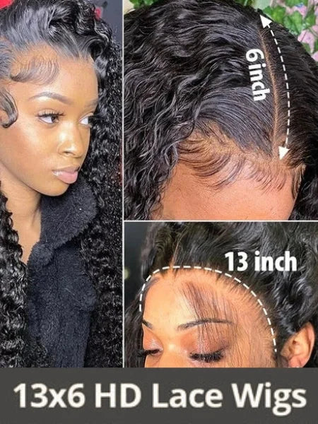 HD Lace Curly Water Wave Lace Wig 180% Density
