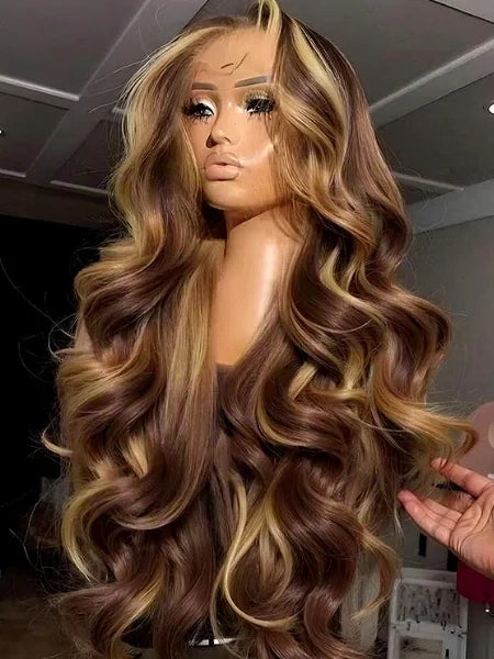 4/27 Honey Blonde Ombre Body Wave HD Lace Frontal Wig