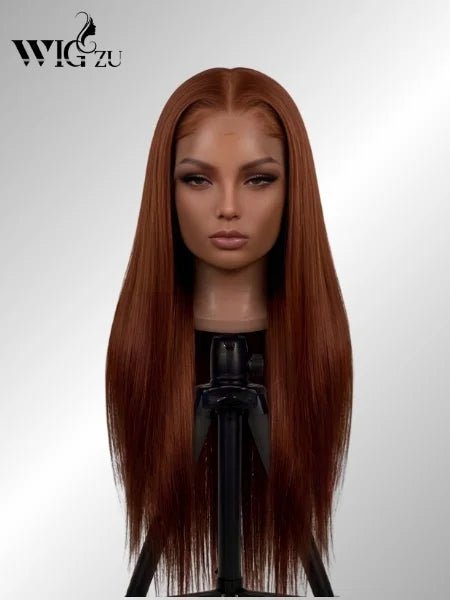 4x4 HD Lace Reddish Brown Glueless Closure Wig 150% Density - WIGZU