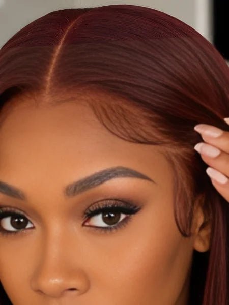4x4 HD Lace Reddish Brown Glueless Closure Wig 150% Density - WIGZU
