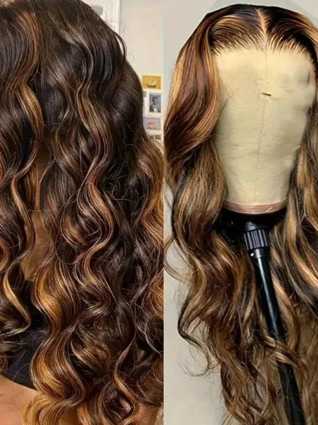 4/27 Honey Blonde Ombre Body Wave HD Lace Frontal Wig