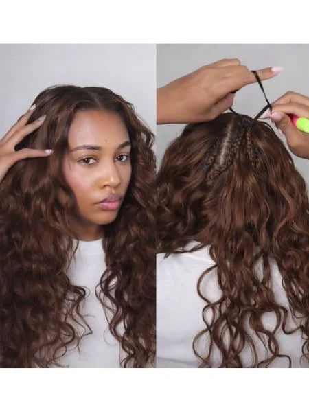 Medium Brown Body Wave Invisible Micro-Loop Hair Extension
