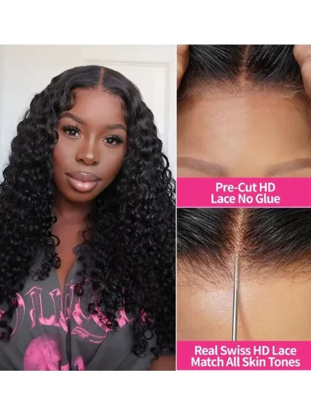 Deep Wave HD Glueless Lace Wig 220% Density