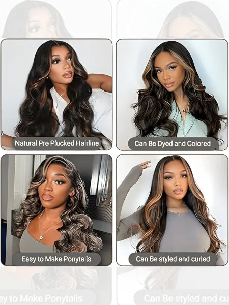 13x4 HD Lace Ombre Body Wave Glueless Wig