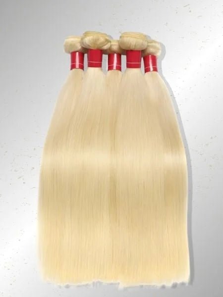 613 Honey Blonde Brazilian Straight Hair, Double Weft - WIGZU