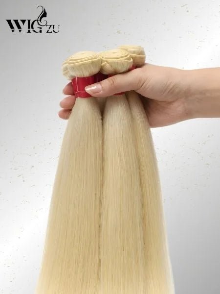 613 Honey Blonde Brazilian Straight Hair, Double Weft - WIGZU