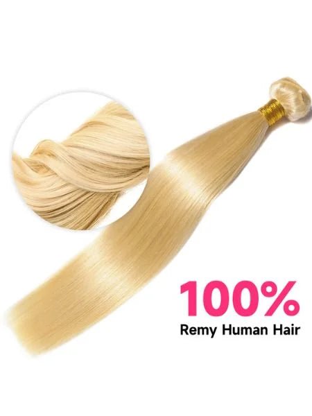 613 Honey Blonde Brazilian Straight Hair, Double Weft - WIGZU